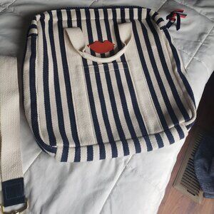 Clare V Mariner Backpack with red lips